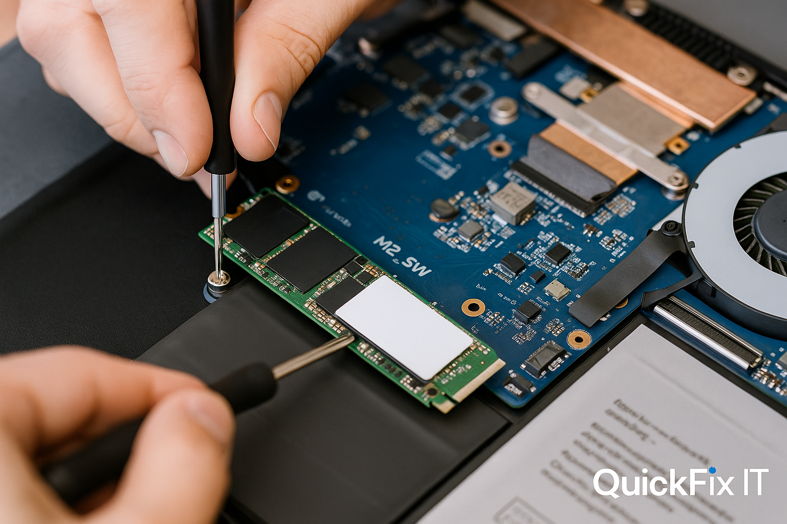 Wymiana dysku SSD w laptopie – QuickFix IT Legnica