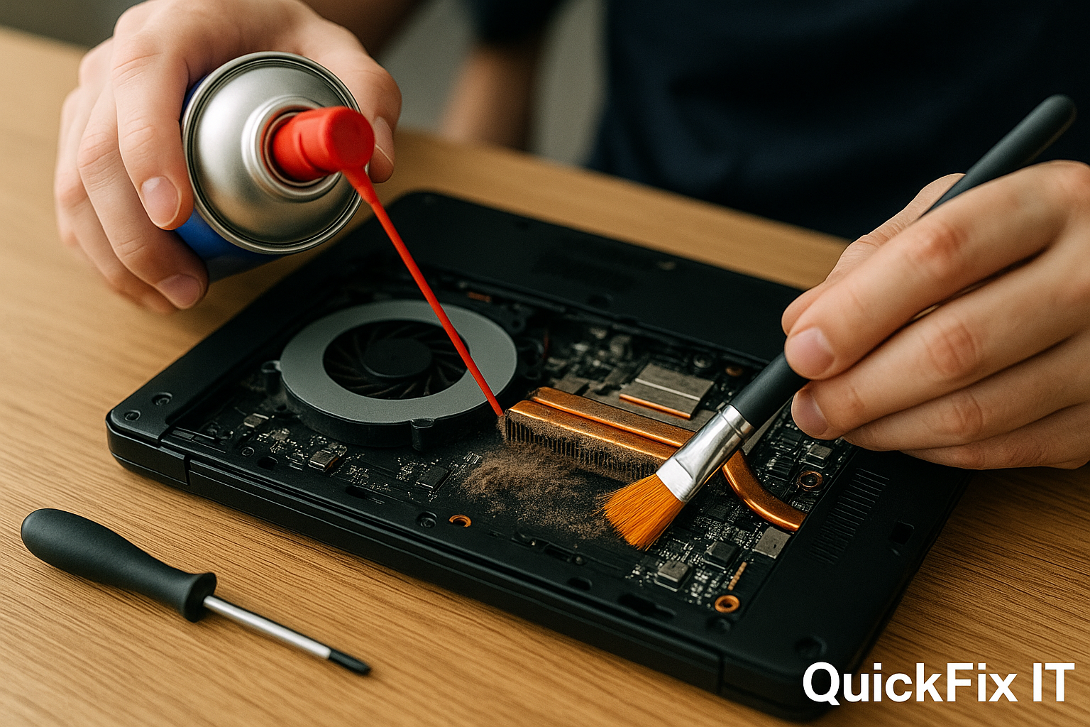 Czyszczenie układu chłodzenia laptopa – QuickFix IT Legnica